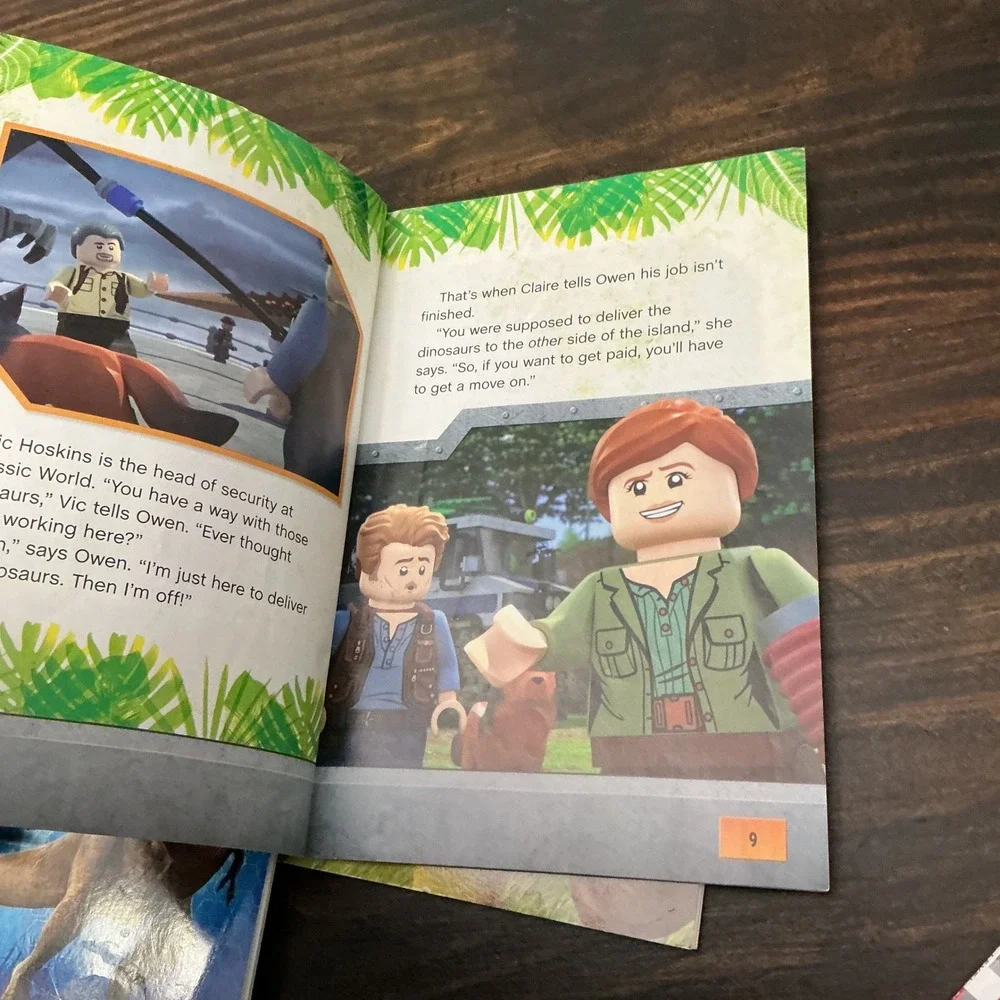 Kids Early Reader Book Lot 6pc LEGO Jurassic World Madagascar Who Would Win 2-4